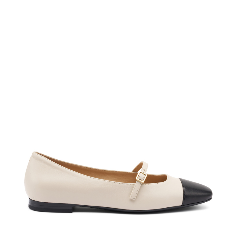 Mary-Jane-Ballerinas aus zweifarbigem Leder | Frau Shoes | Official Online Shop