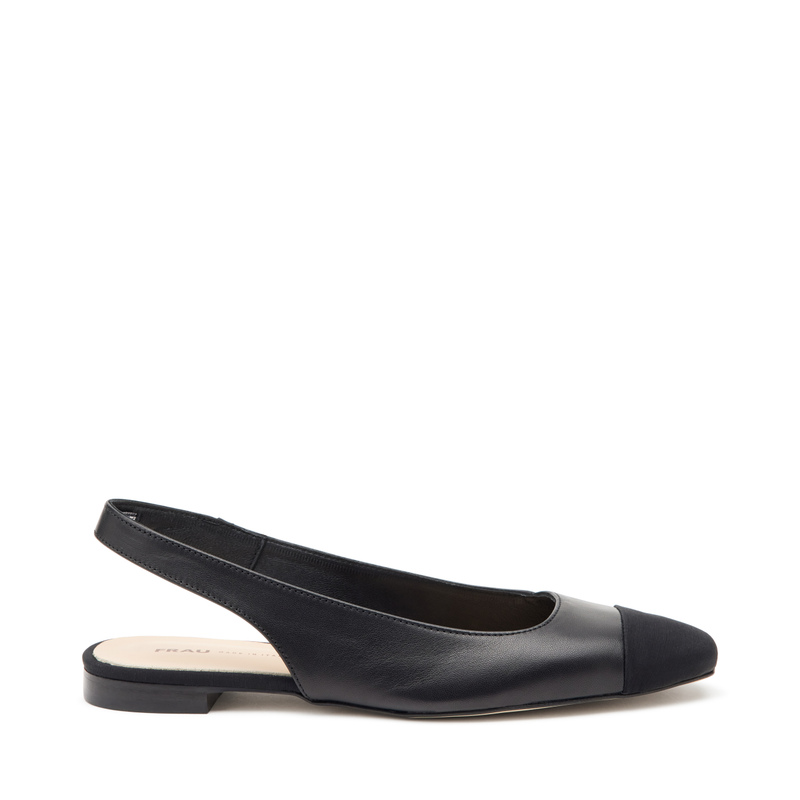 Leather slingbacks with fabric insert - Flats & Slingback | Frau Shoes | Official Online Shop