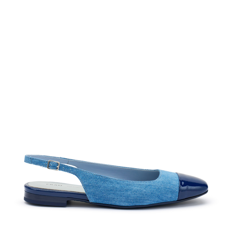 Slingback aus Denim und Lackleder | Frau Shoes | Official Online Shop