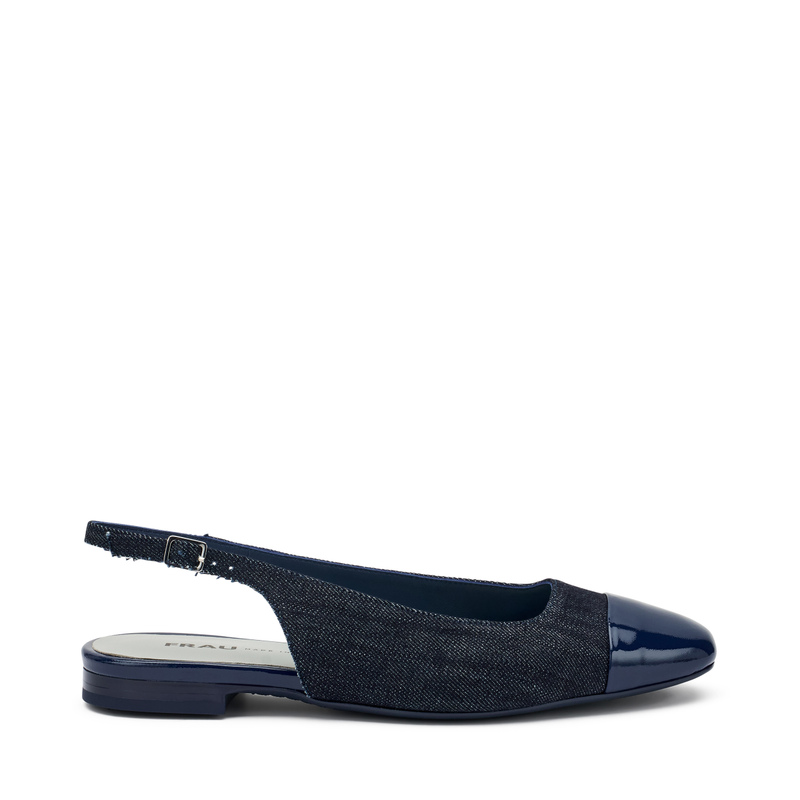 Denim and patent leather slingbacks - Denim Trend | Frau Shoes | Official Online Shop