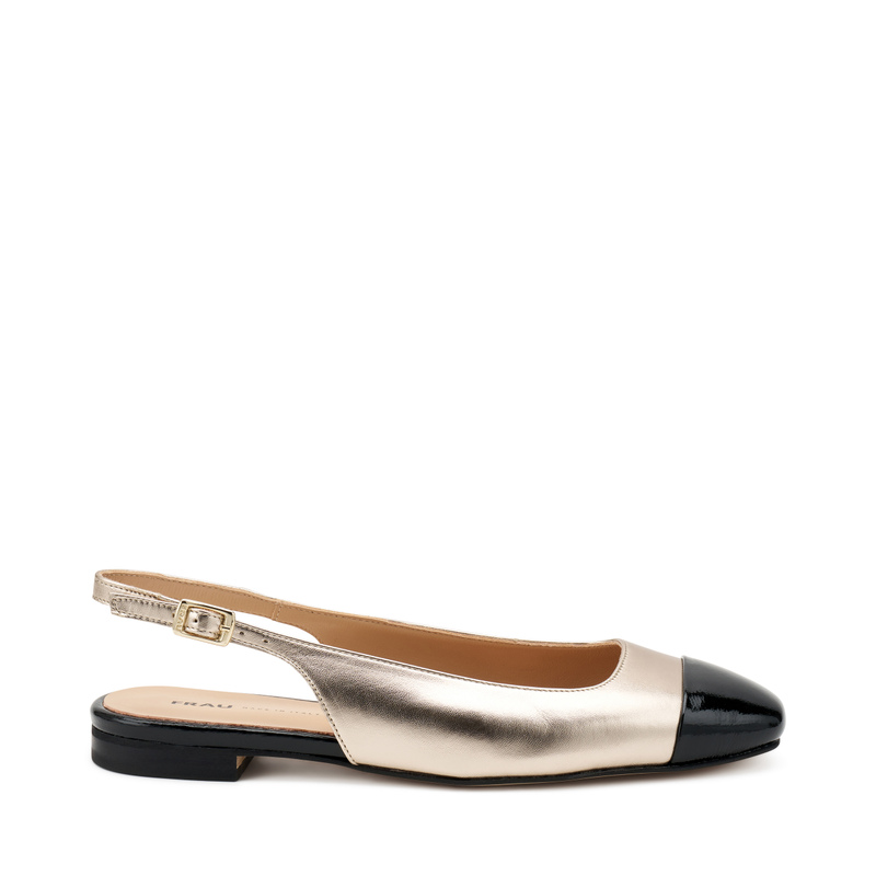 Square-toed foiled leather slingbacks - Flats | Frau Shoes | Official Online Shop