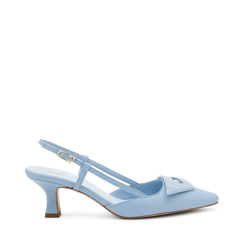 Slingback con tacco in pelle con accessorio - Color Block | Frau Shoes | Official Online Shop