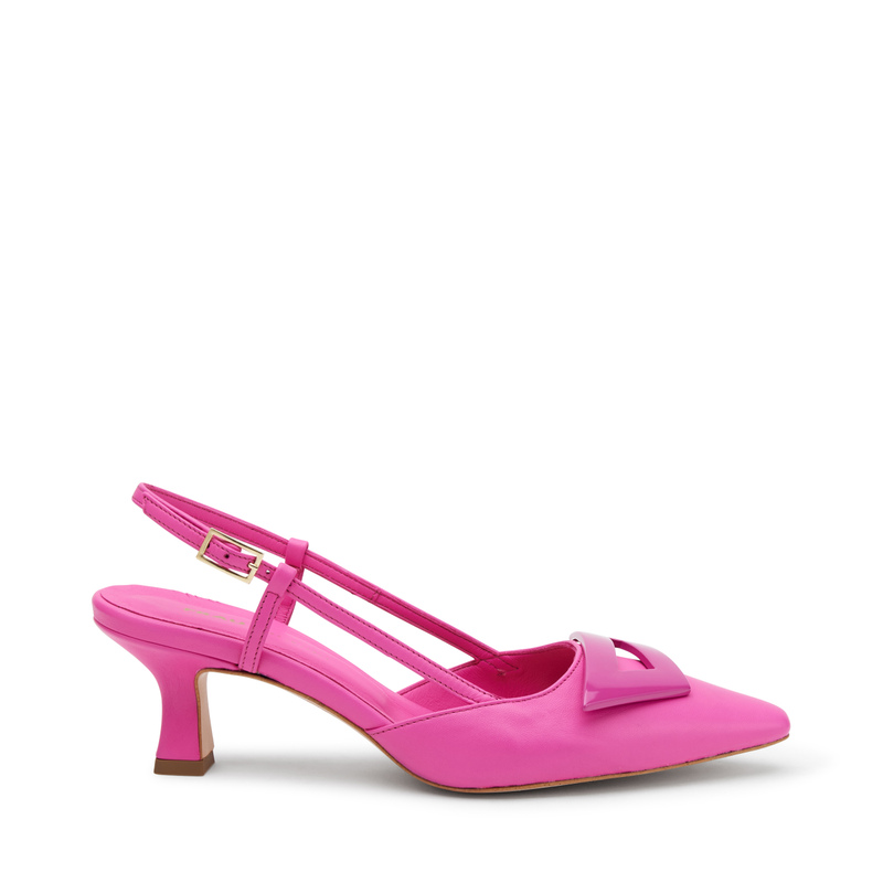 Leather slingback heels with accessory | Frau Shoes | Official Online Shop