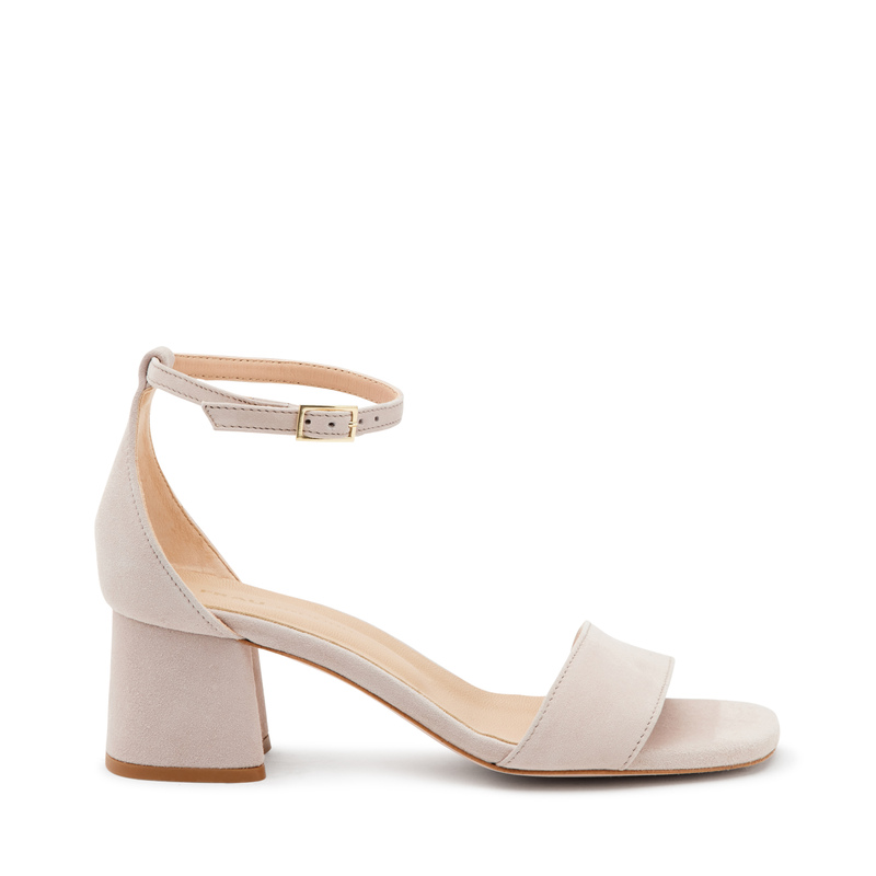 Sandale mit Absatz aus Veloursleder | Frau Shoes | Official Online Shop