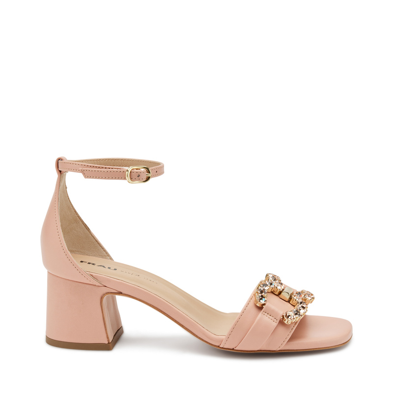 Sandalo con tacco in pelle con morsetto - Sandali | Frau Shoes | Official Online Shop