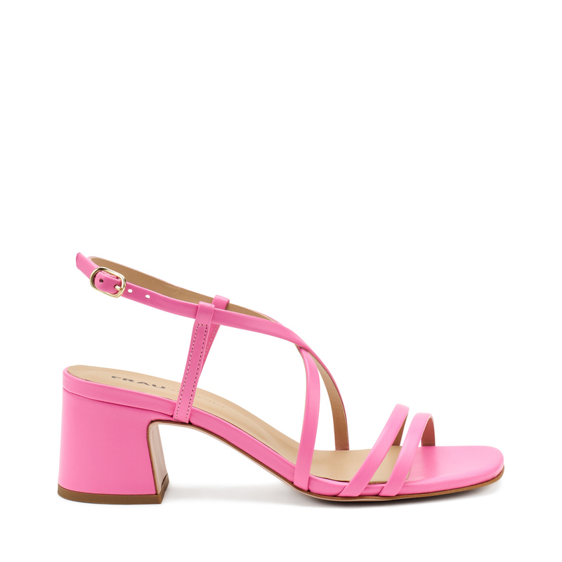 Sandale mit schmalen Riemchen aus Leder - Color Block | Frau Shoes | Official Online Shop