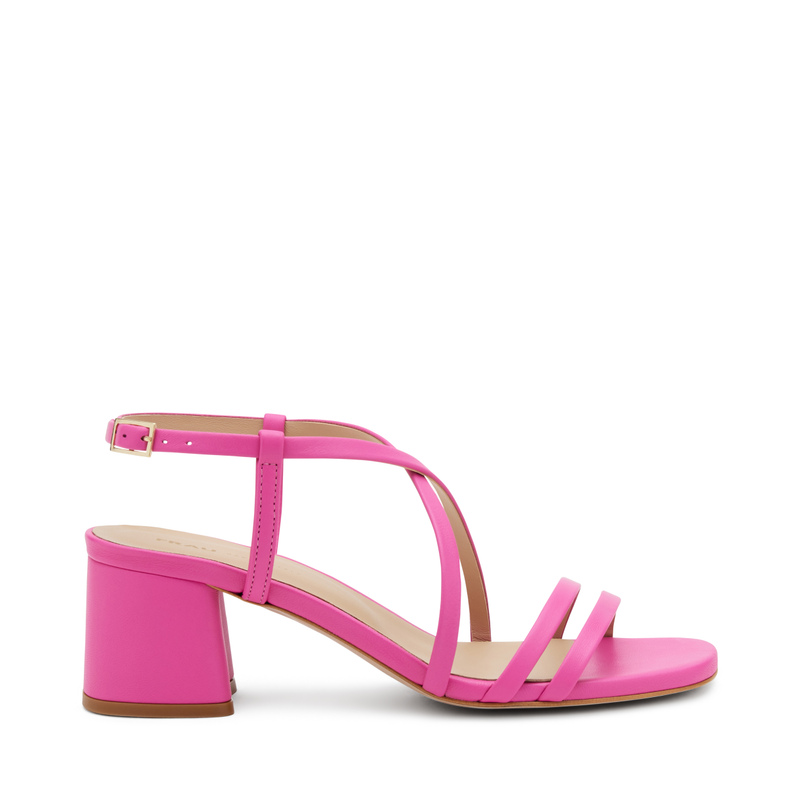 Leather sandals with mini-straps - Color Block | Frau Shoes | Official Online Shop