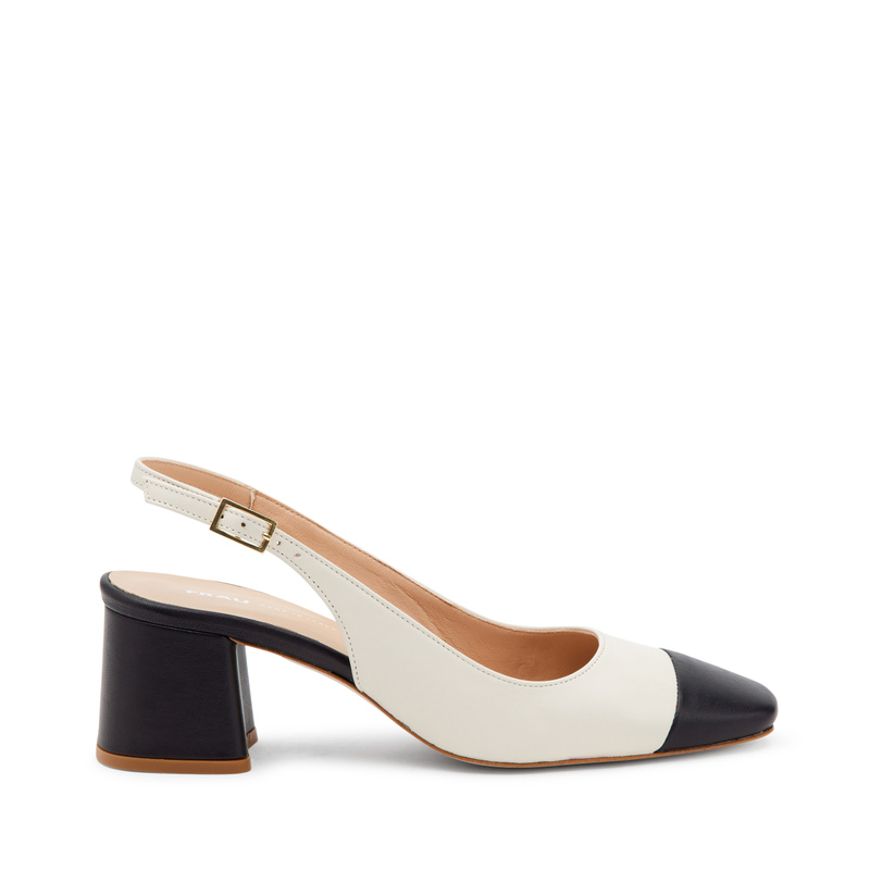 Two-tone leather slingback heels - Heels | Frau Shoes | Official Online Shop
