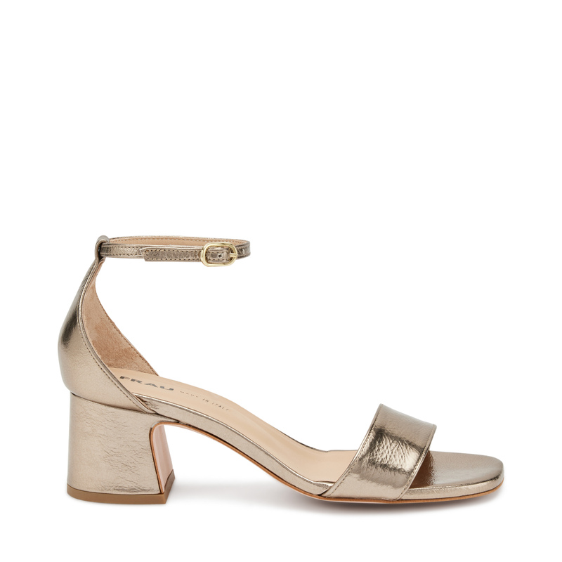Sandale mit Absatz aus laminiertem Leder - Sandalen | Frau Shoes | Official Online Shop
