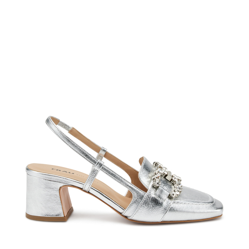 Heeled bejewelled foiled leather slingbacks - S / S 2024 | Woman's Collection | Frau Shoes | Official Online Shop