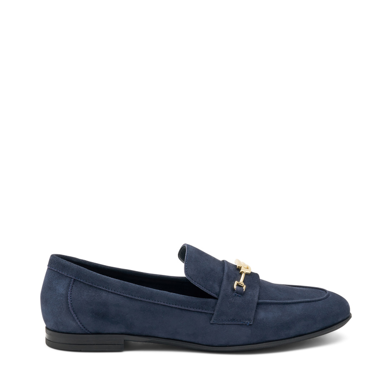 Mokassin aus Veloursleder mit Markenlogo | Frau Shoes | Official Online Shop