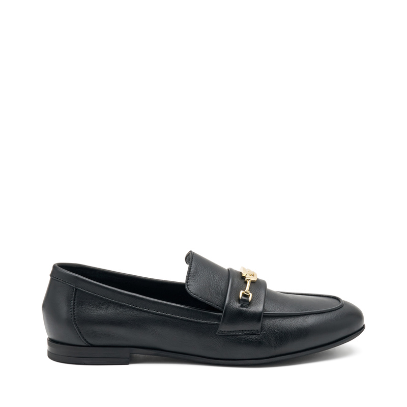 Leather loafers with brand logo - Loafers & Sabot | Frau Shoes | Official Online Shop