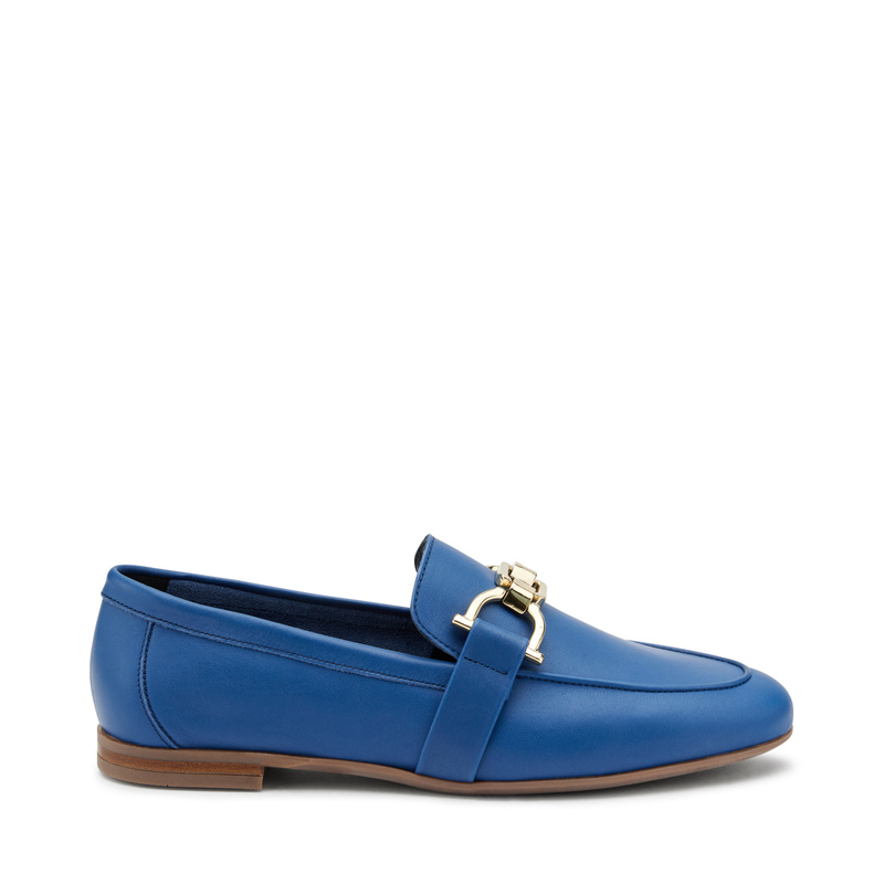 Leather loafers with elegant clasp detail - Denim Trend | Frau Shoes | Official Online Shop