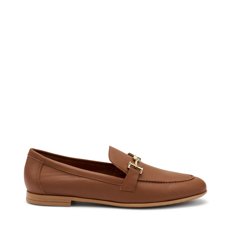 Leather loafers with golden clasp detail | Frau Shoes | Official Online Shop
