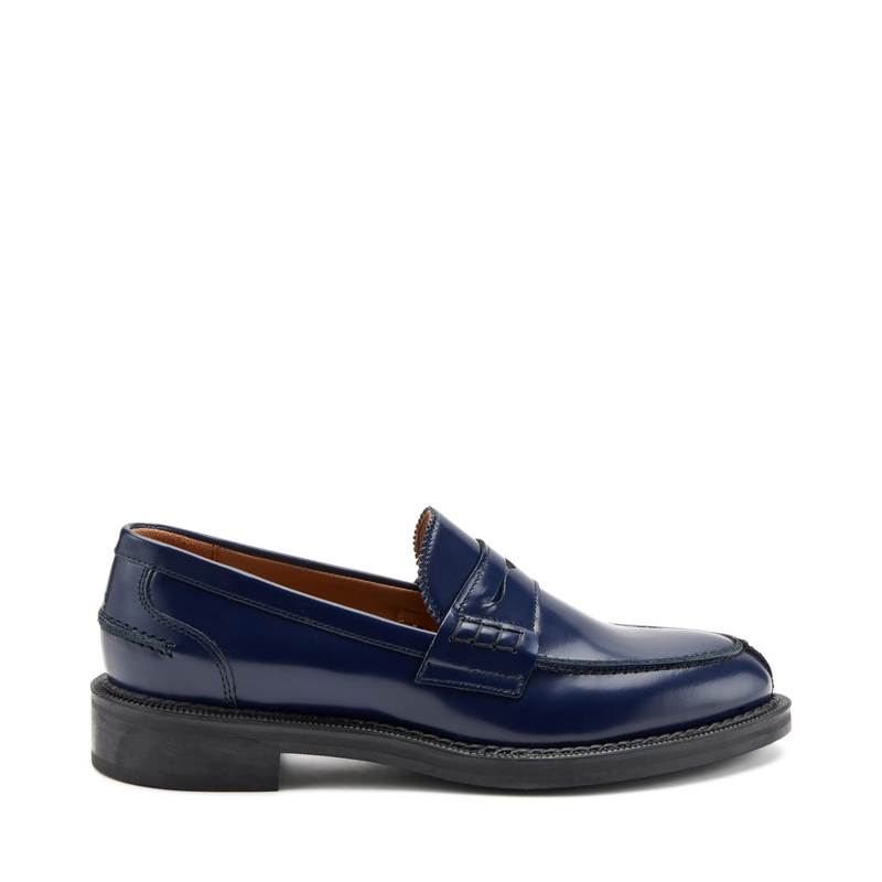 Semi-glossy leather varsity-style loafers | Frau Shoes | Official Online Shop