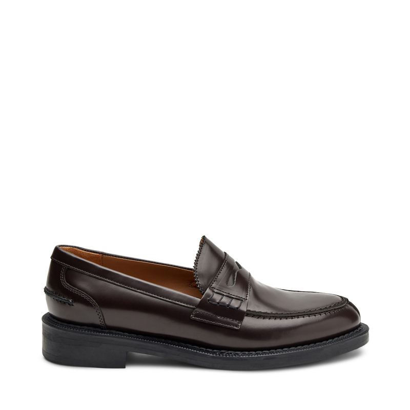 Semi-glossy leather varsity-style loafers - Loafers and Lace-up | Frau Shoes | Official Online Shop