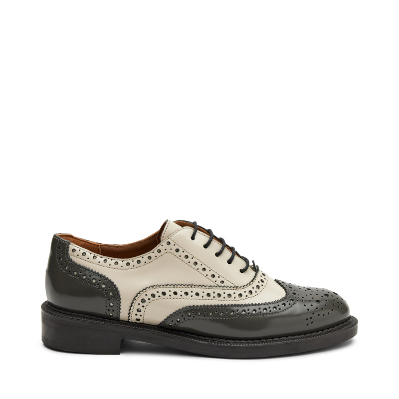 Brushed leather Oxfords  with wing-tip design - Color Block | Frau Shoes | Official Online Shop