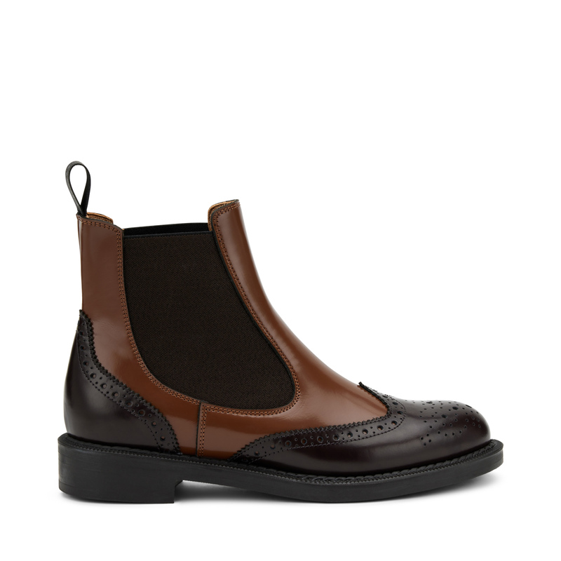 Two-tone brushed leather Chelsea boots - Color Block | Frau Shoes | Official Online Shop