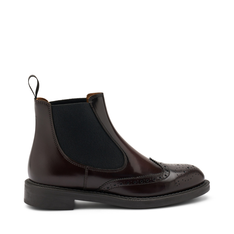 Brushed leather Chelsea boots with wing-tip detail | Frau Shoes | Official Online Shop