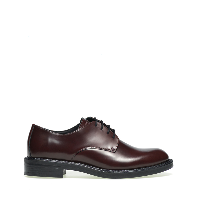 Plain semi-glossy leather Derby shoes | Frau Shoes | Official Online Shop