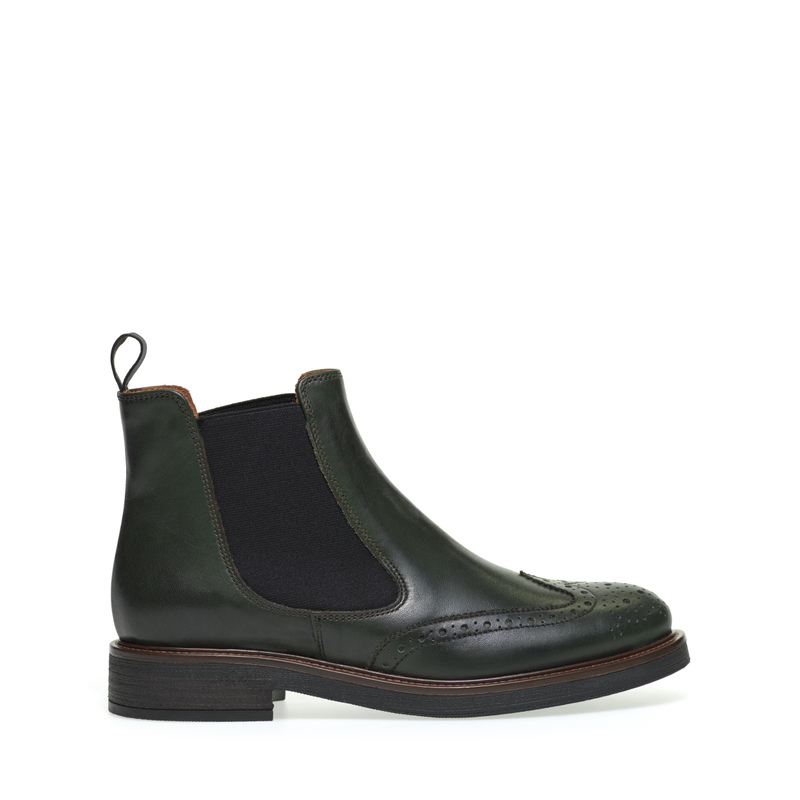 Leather Chelsea boots with wing-tip design - Ankle boots | Frau Shoes | Official Online Shop
