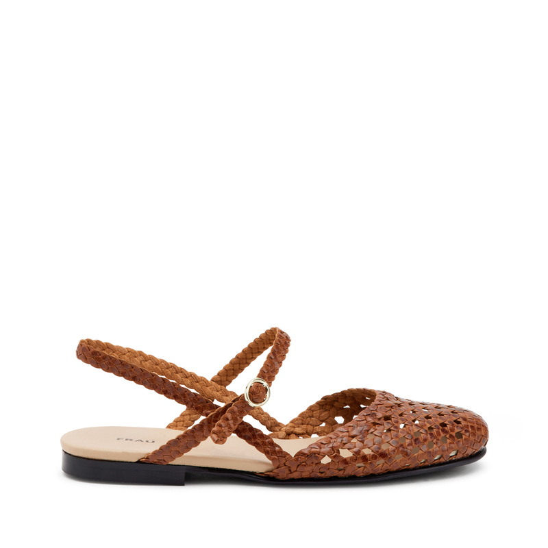 Slingback-Sandalette aus geflochtenem Leder | Frau Shoes | Official Online Shop