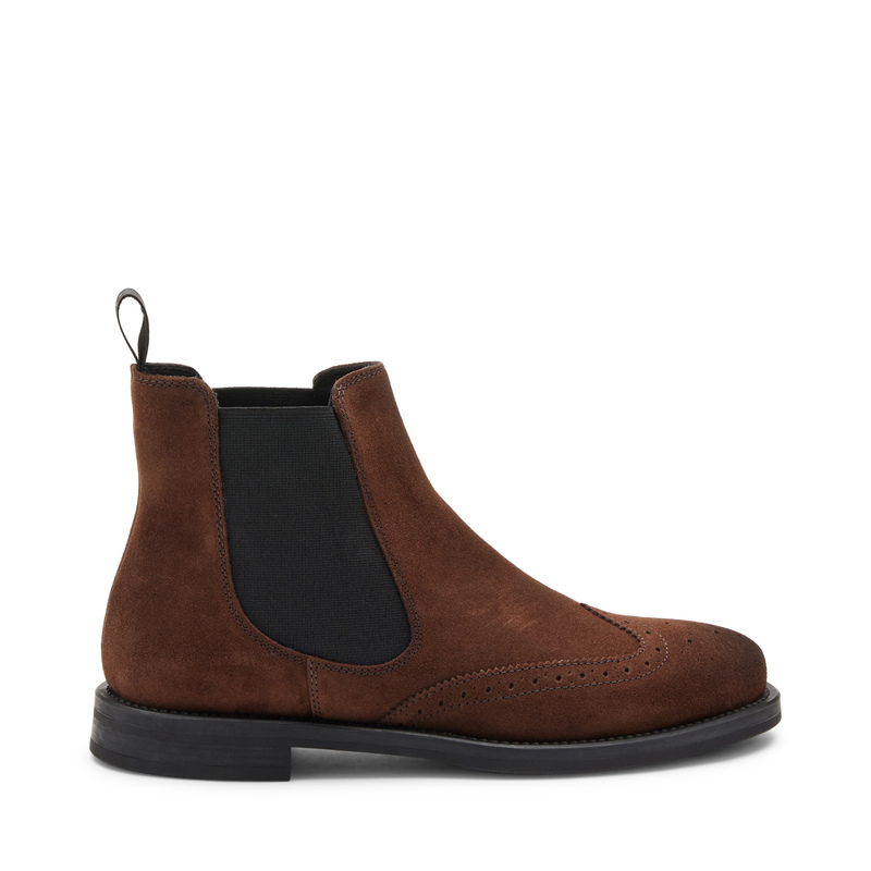 Suede Chelsea boots with shaded finish and brogue detailing | Frau Shoes | Official Online Shop