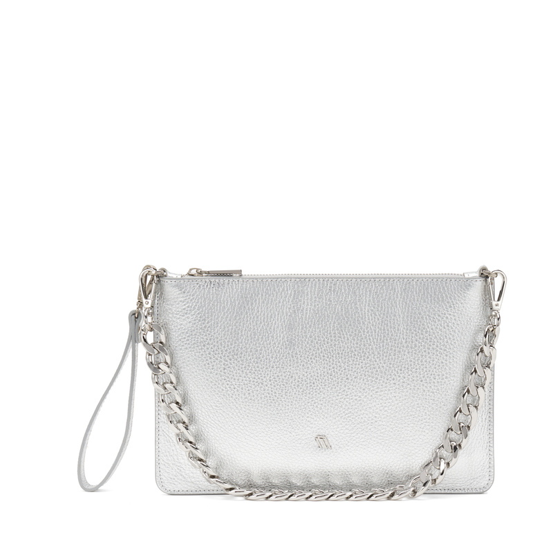 Foiled leather clutch with chain - Bags, Belts & Wallets | Frau Shoes | Official Online Shop