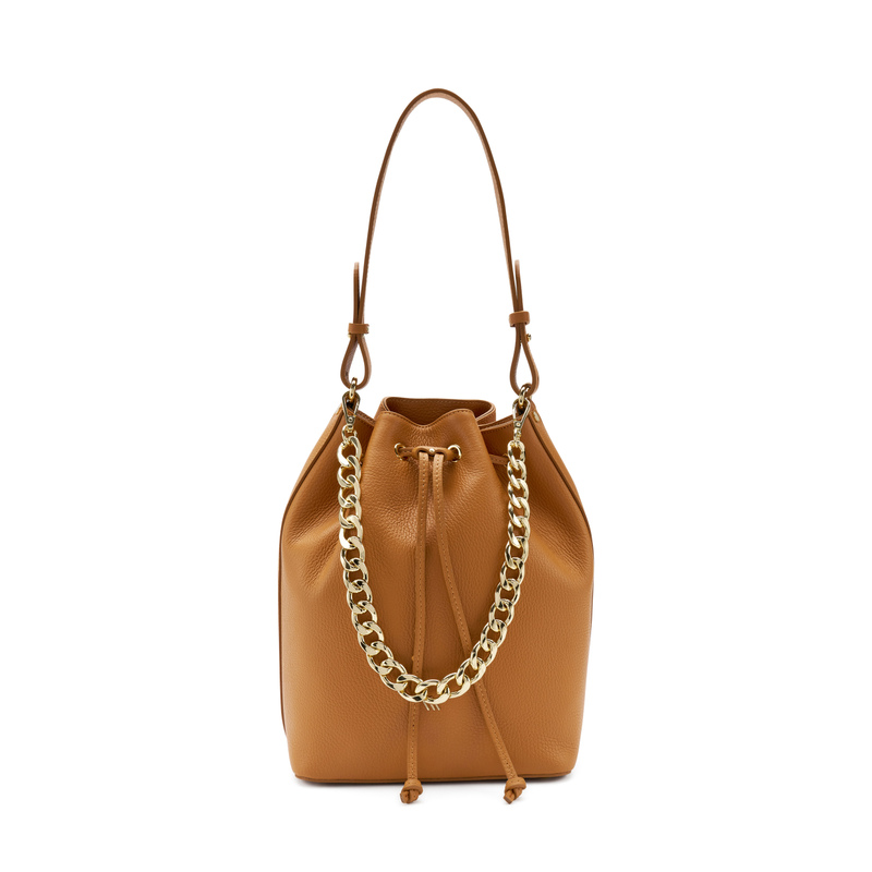Tumbled leather bucket bag | Frau Shoes | Official Online Shop