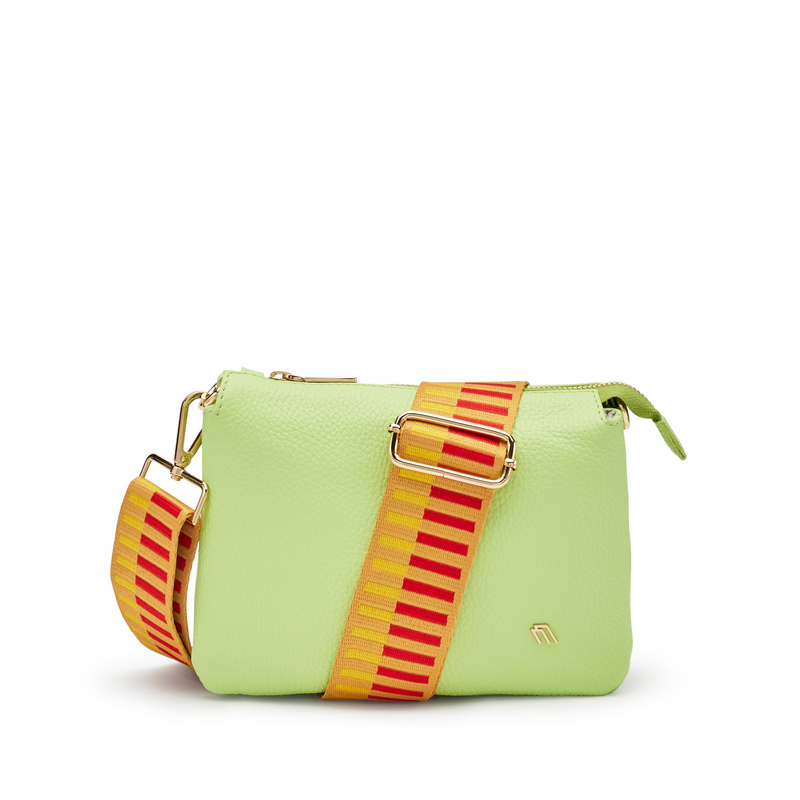 Tasche aus Leder mit Tragegurt aus Gewebe - Color Block | Frau Shoes | Official Online Shop