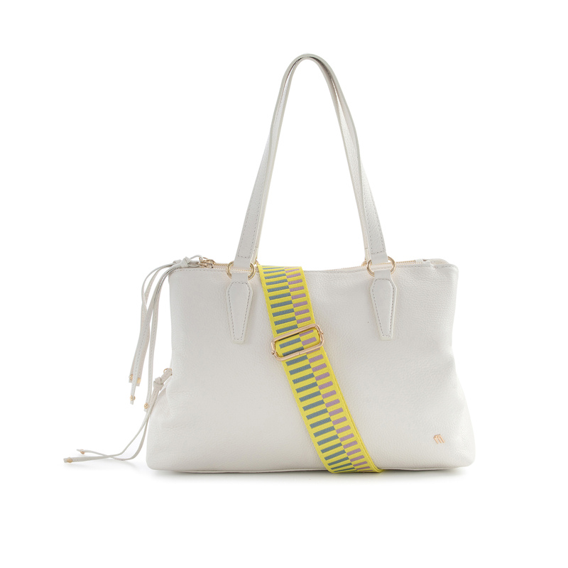Leather tote bag with shoulder tote - Off White | Frau Shoes | Official Online Shop