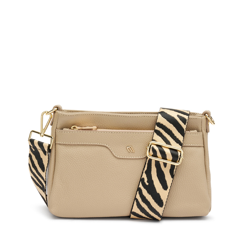 Multi-task leather bag with animal-print strap | Frau Shoes | Official Online Shop