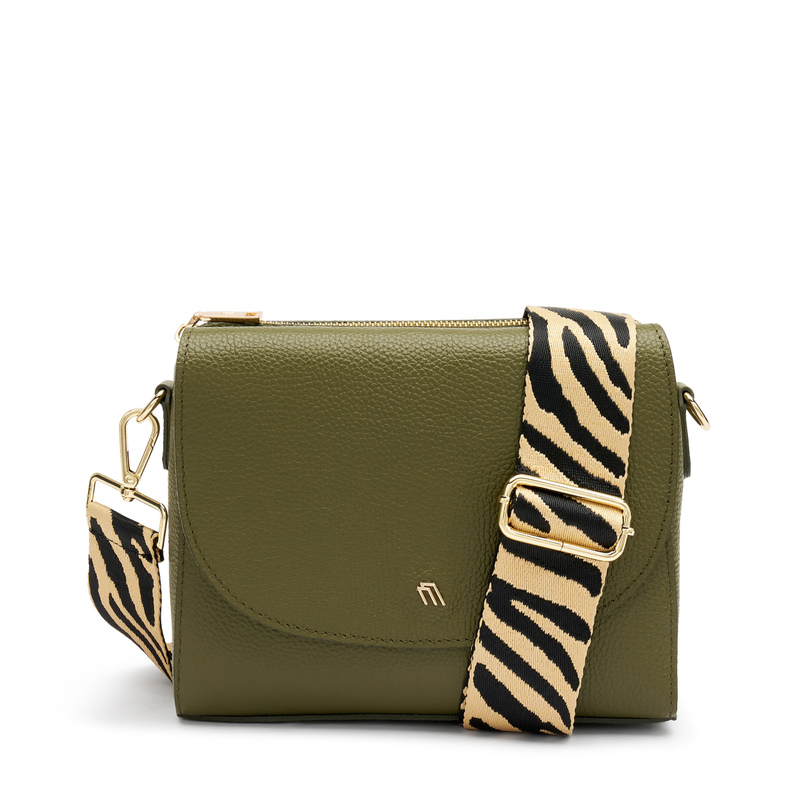 Borsa in pelle con patta e tracolla animalier | Frau Shoes | Official Online Shop