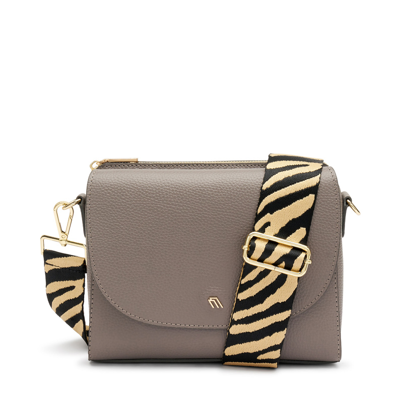 Leather flap bag with animal-print strap | Frau Shoes | Official Online Shop