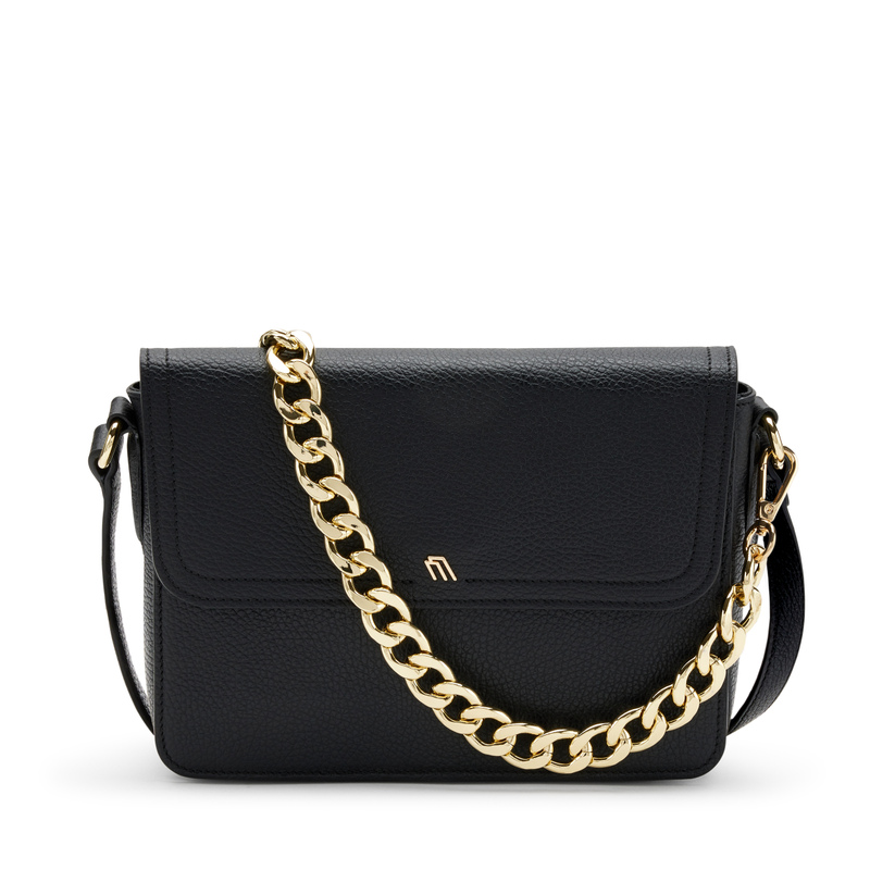Rigid leather crossbody bag with chain detailing - Bags & Belts | Frau Shoes | Official Online Shop