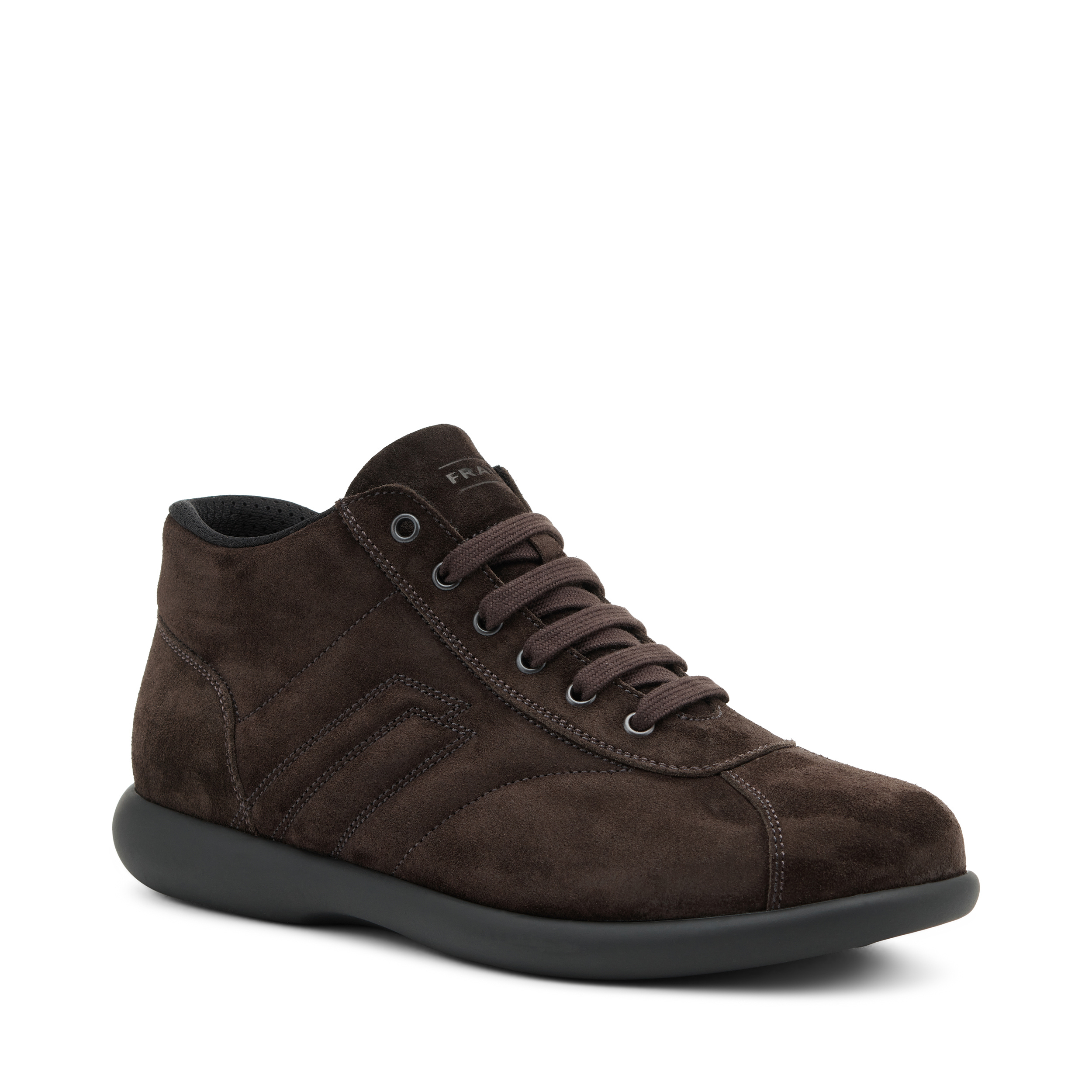 Sneaker sporty alta in pelle scamosciata, Col. Pepe