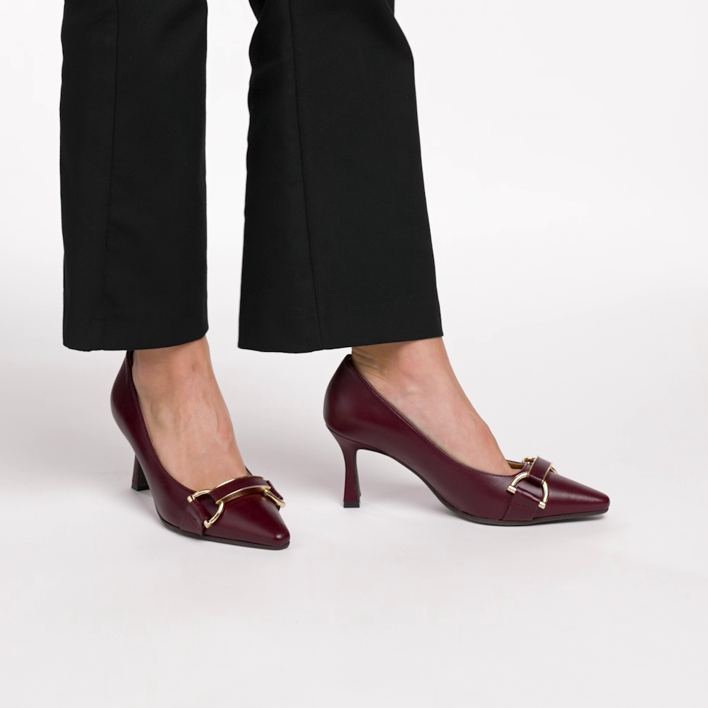 Leather pumps with high spool heel - Frau Shoes | Official Online Shop