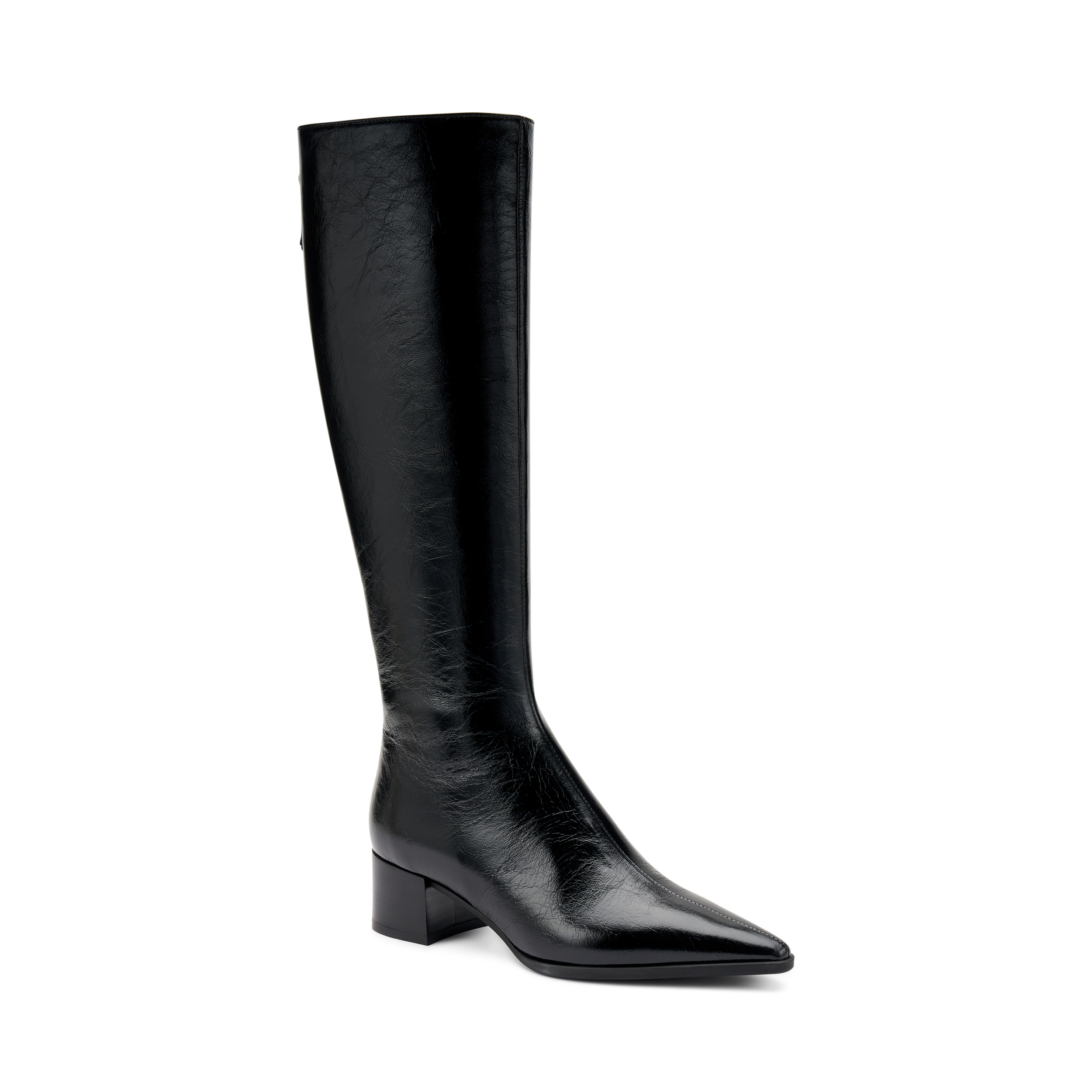 Stivali Lucido Per Le Scarpe Stivali Donna Nero Lucido Basic Punta