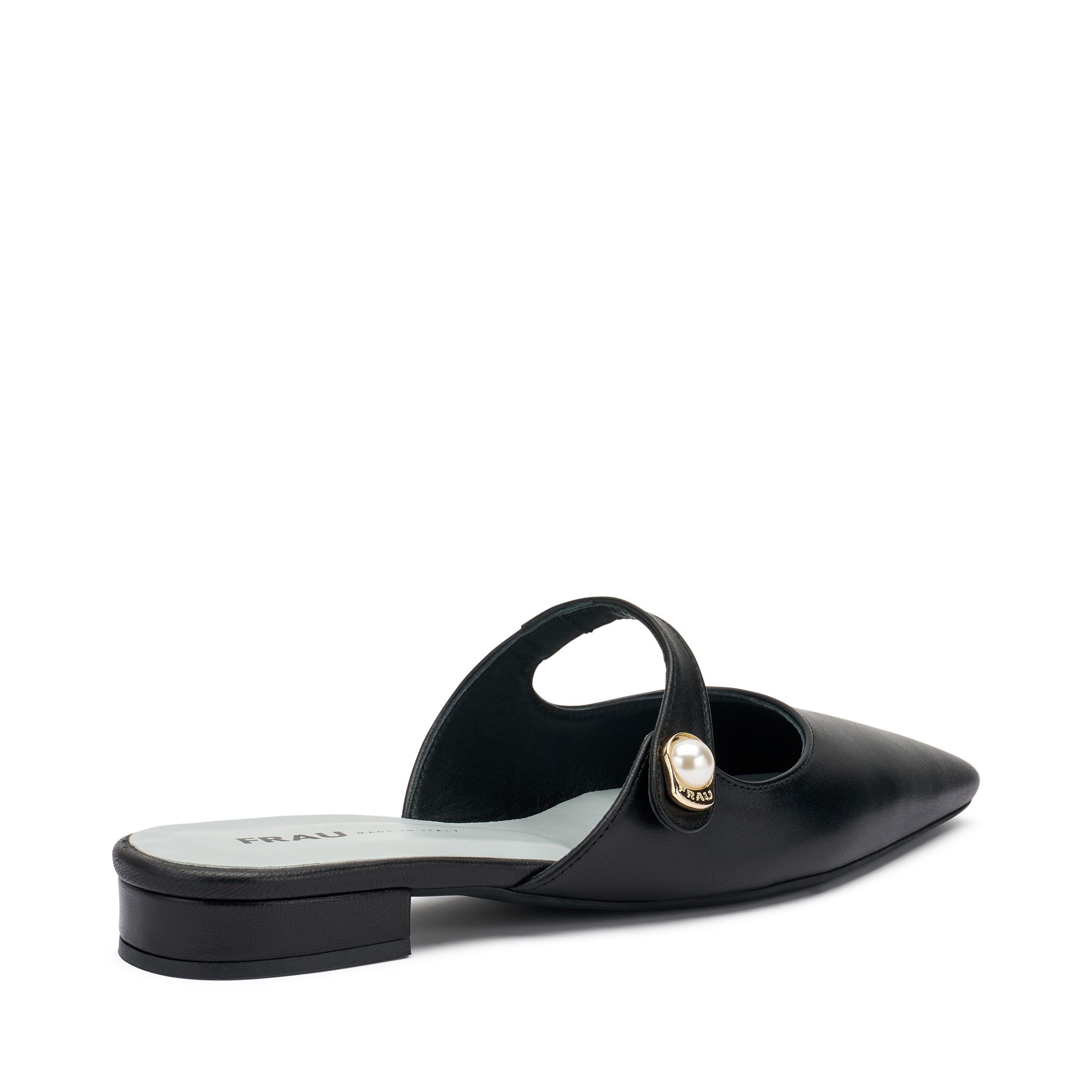 Bejewelled pearl mules, Col. Black | Frau