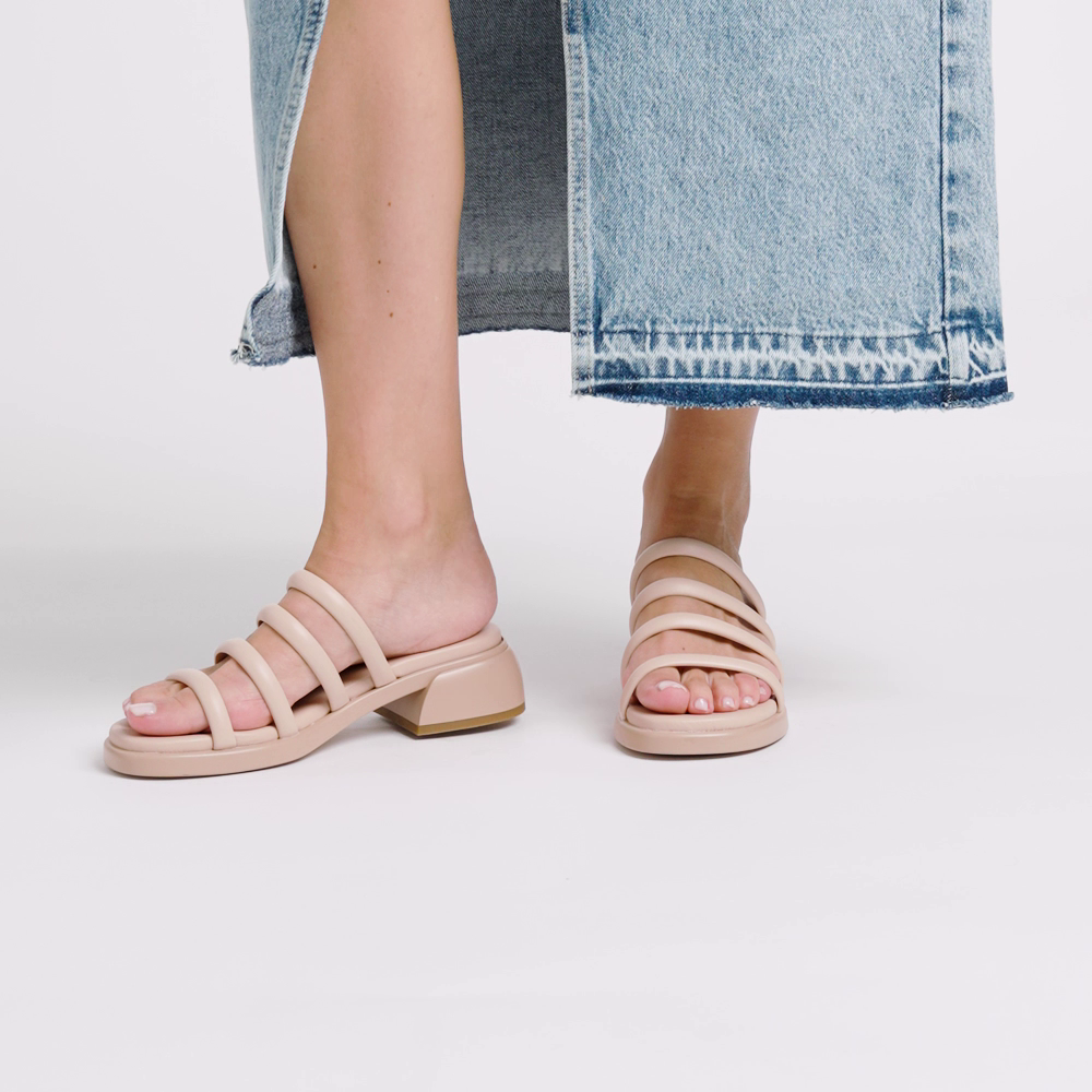 Pantolette mit schlauchförmigen Riemchen aus Leder - Frau Shoes | Official Online Shop