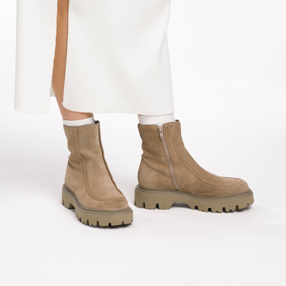 Suede ankle boots with Adler stitching - Frau Shoes | Official Online Shop