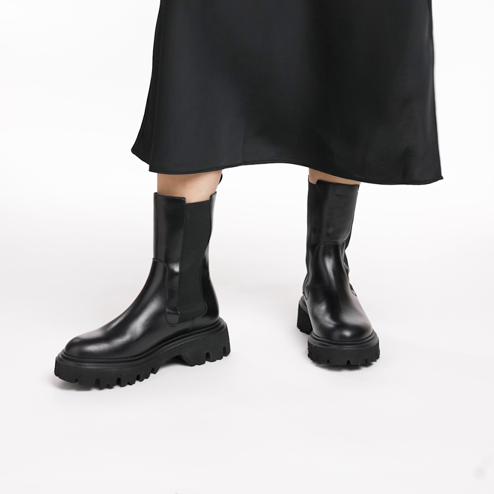 High Chelsea boots with lug sole - Frau Shoes | Official Online Shop