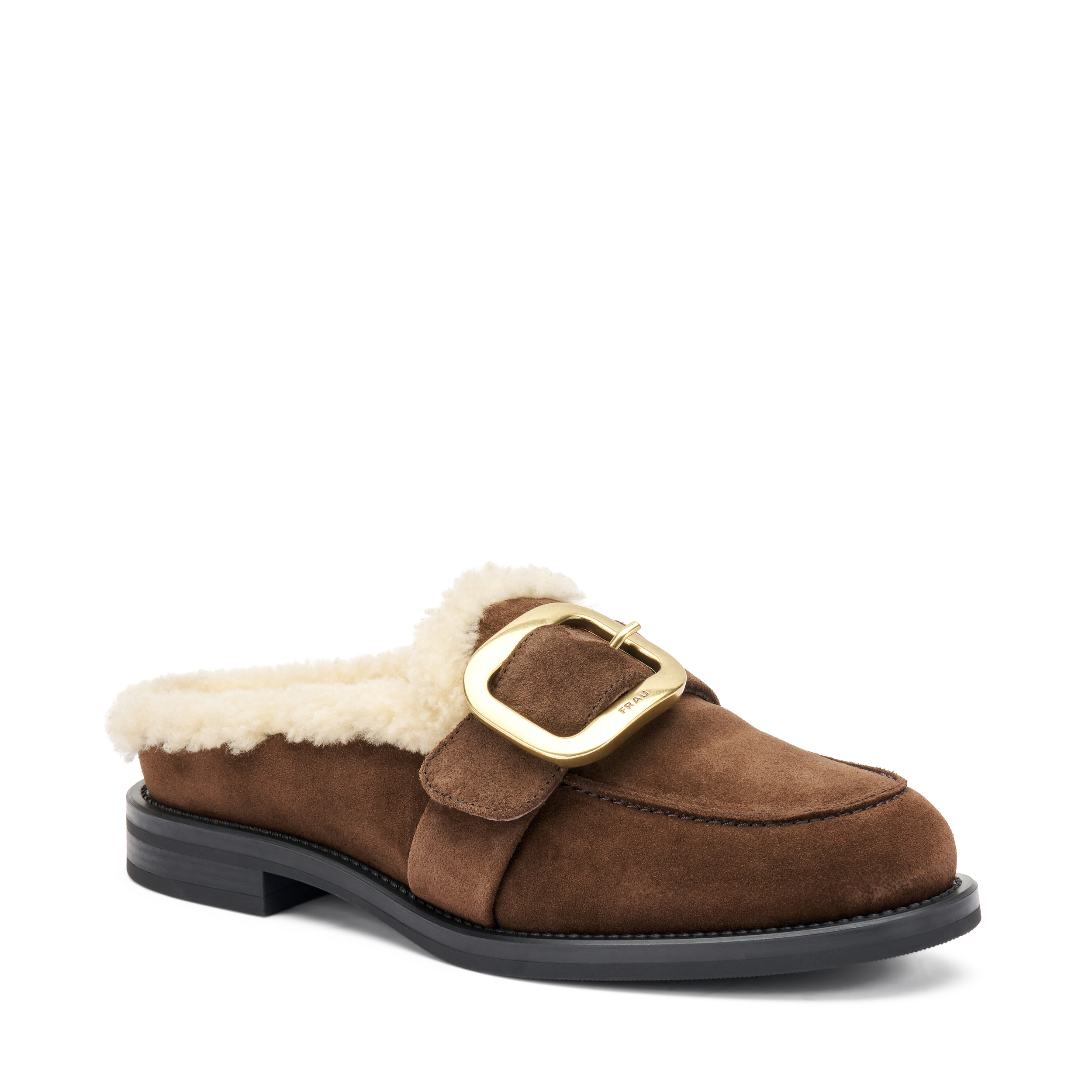 Suede Sabot Frau Sabot Con Zeppa Da Donna In Pelle Nera FRAU 60P7