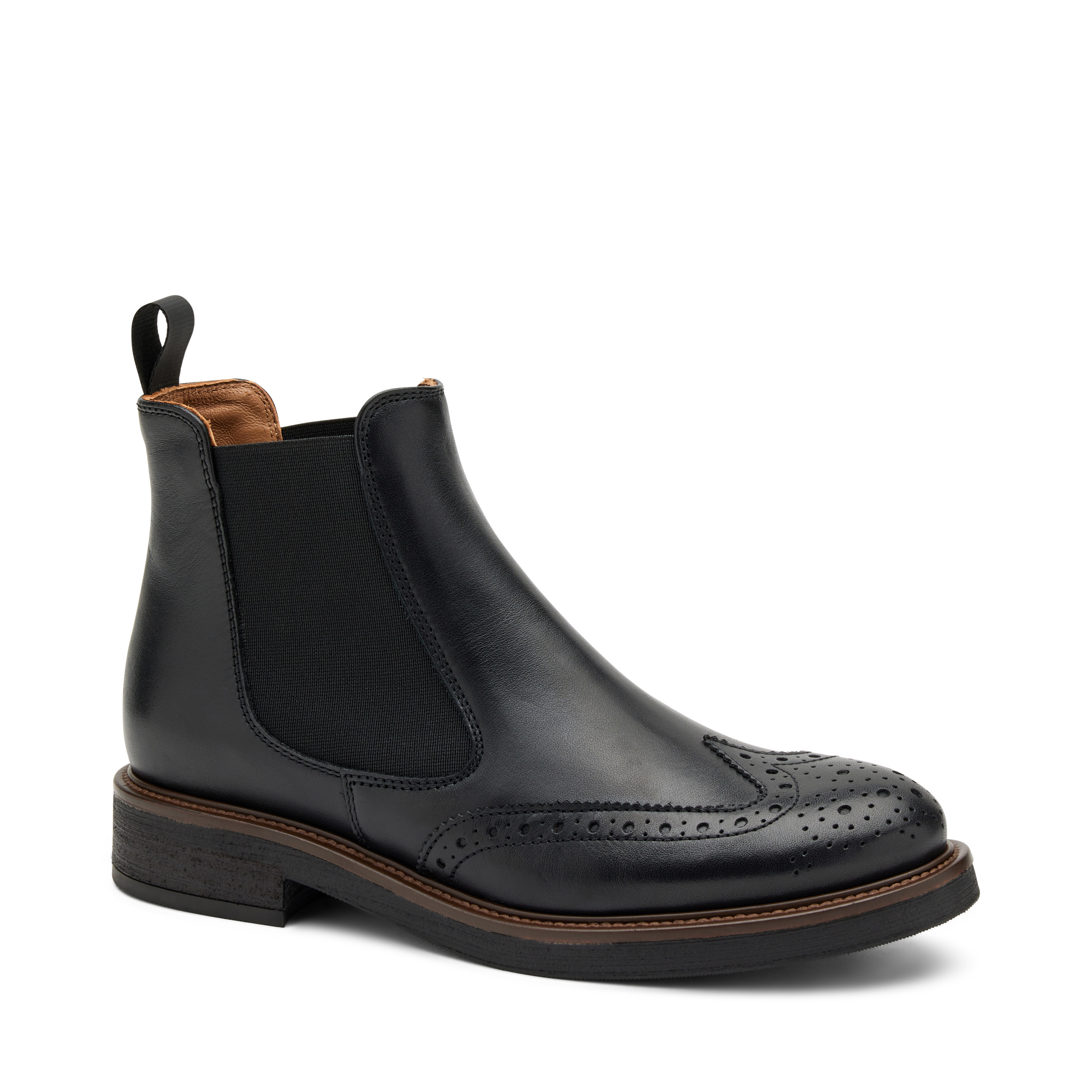 Black brogue best sale chelsea boots