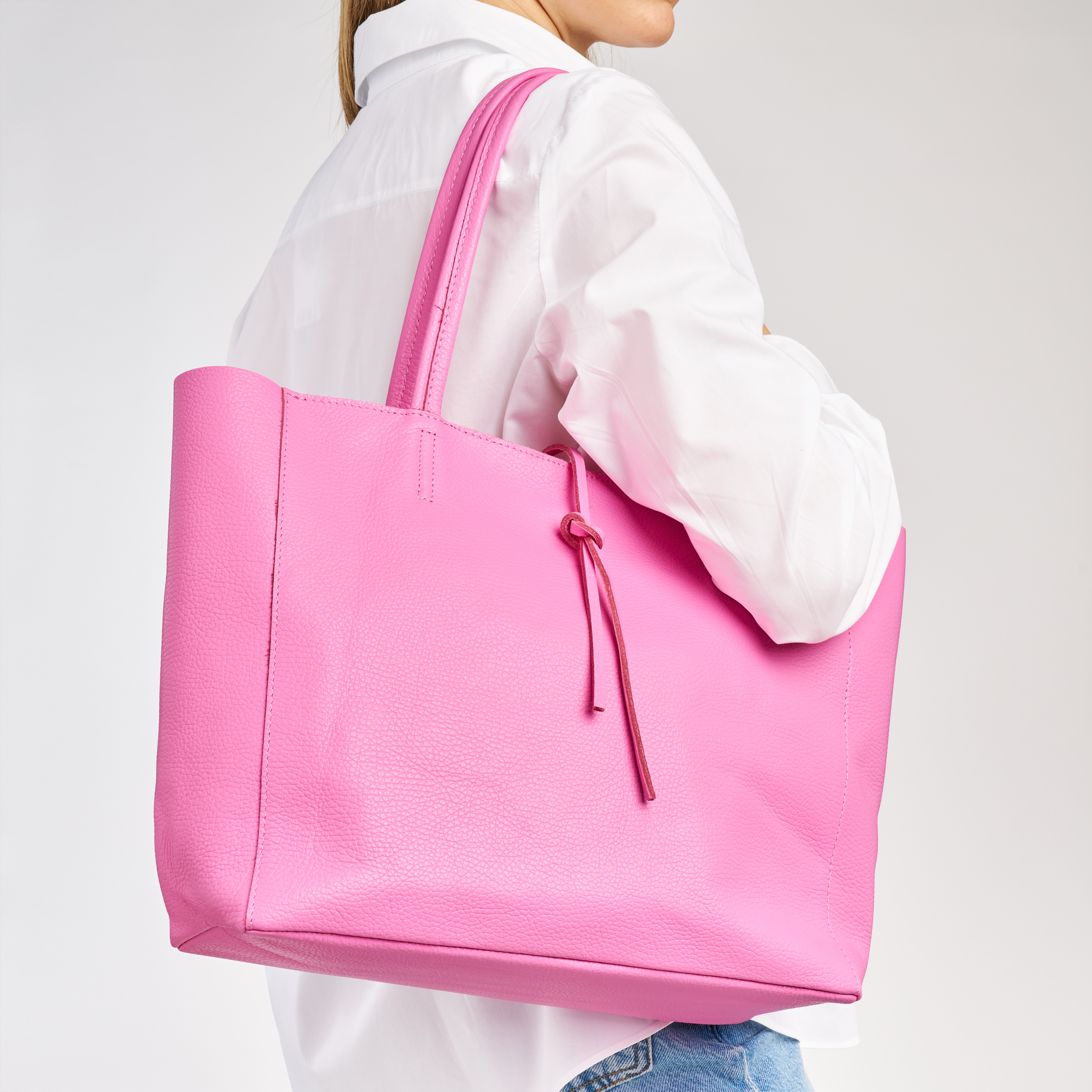 Shopping bag in pelle morbida Col. Rosa Frau