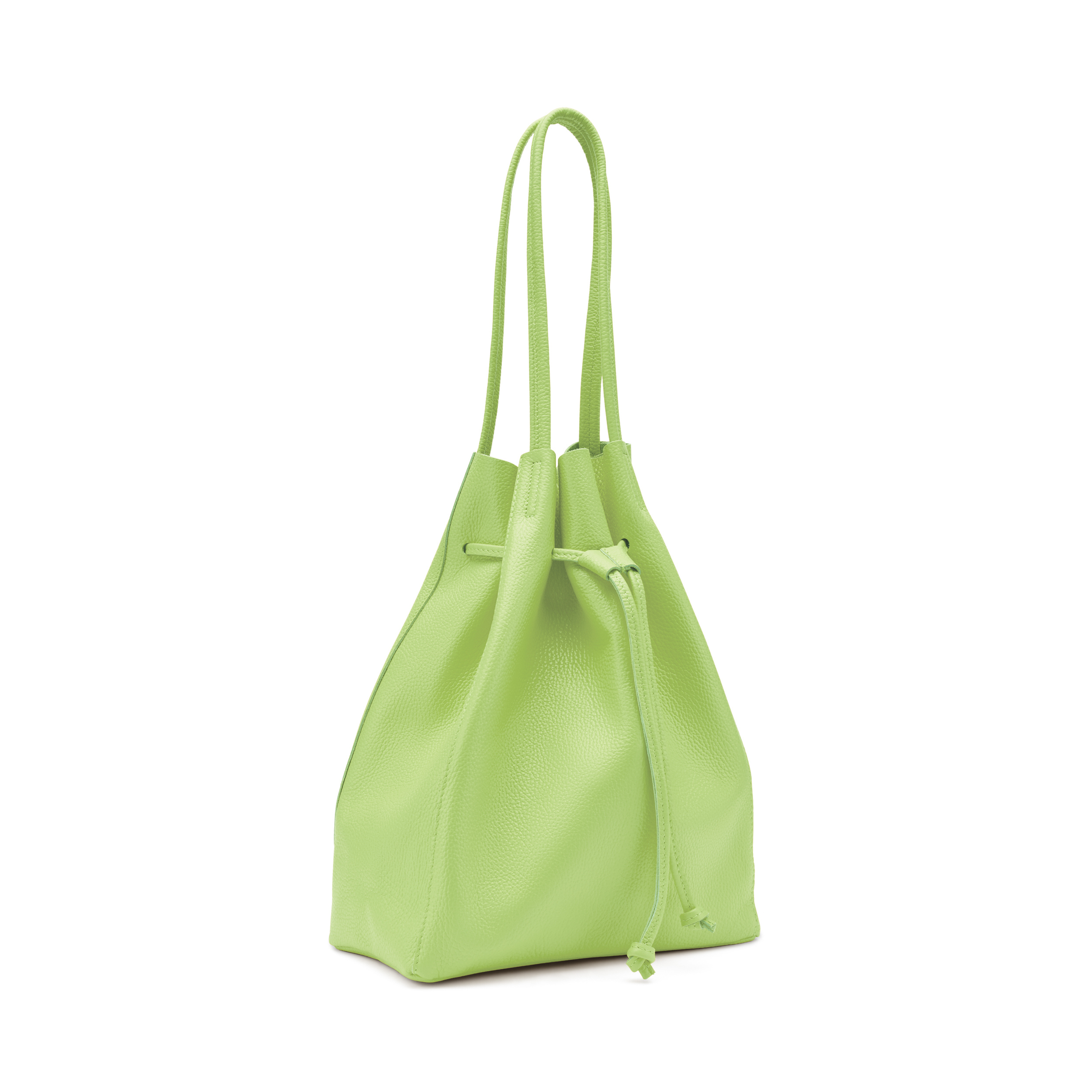 Soft leather bucket bag Col. Green Frau