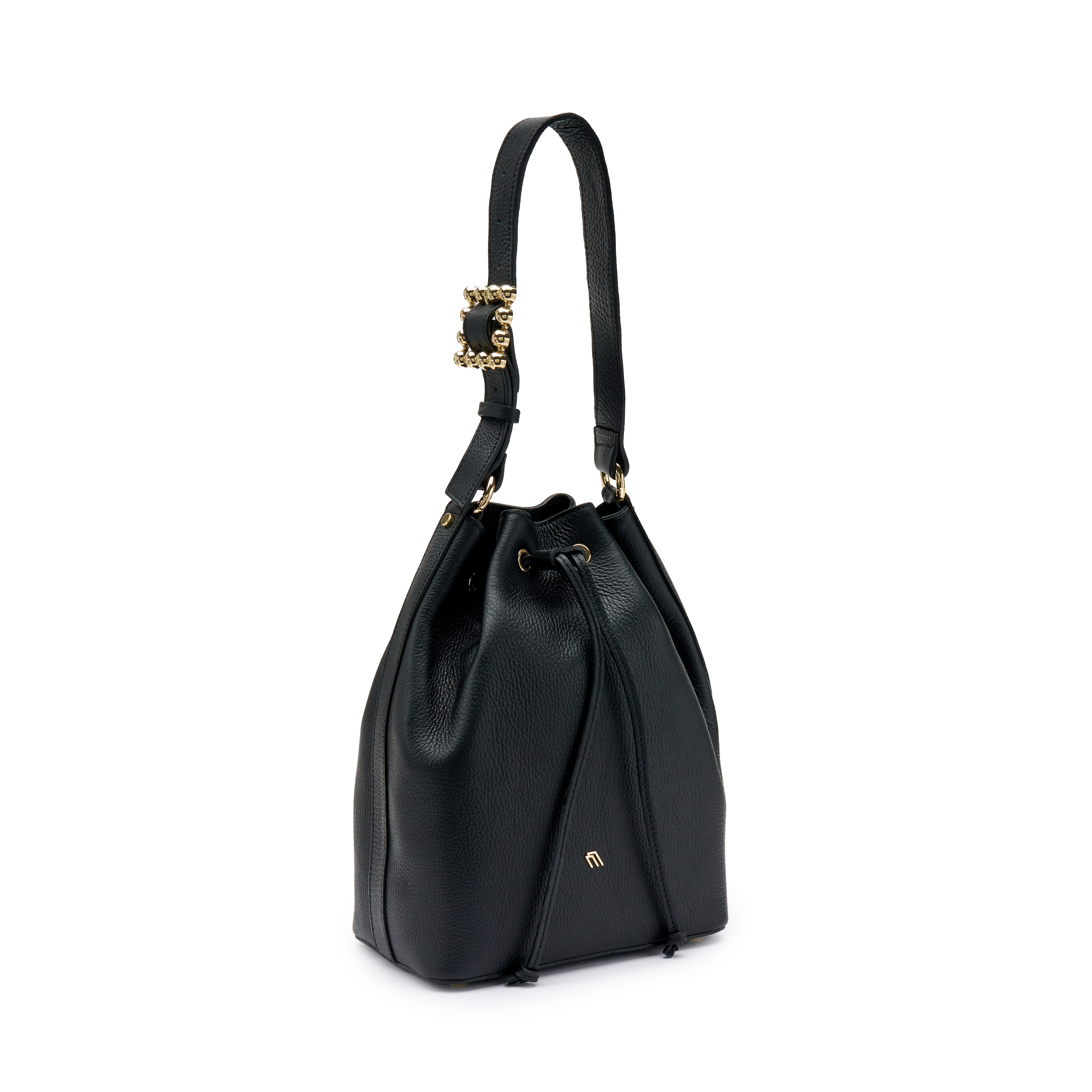 Tumbled leather bucket bag discount