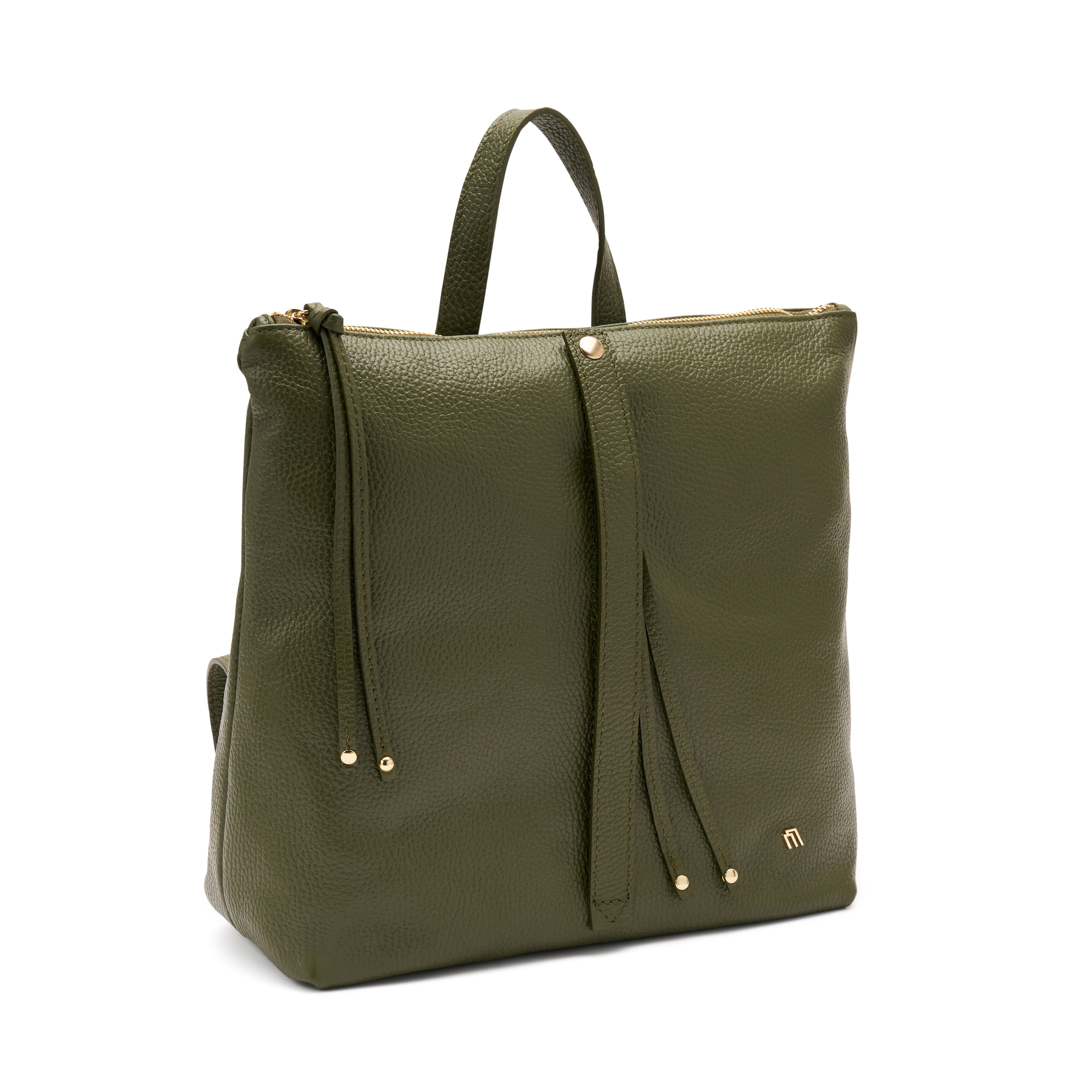 Navy leather backpack 2025