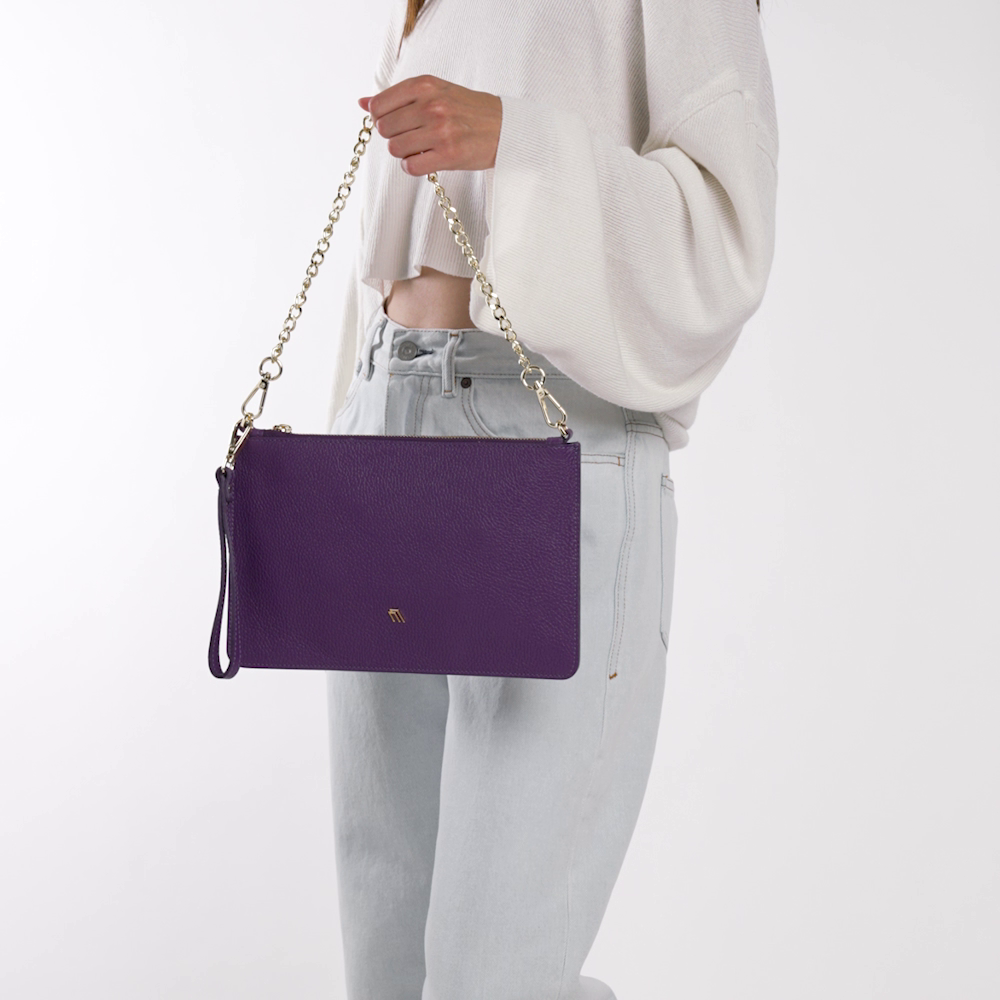 Leather clutch with chain - Frau Shoes | Official Online Shop