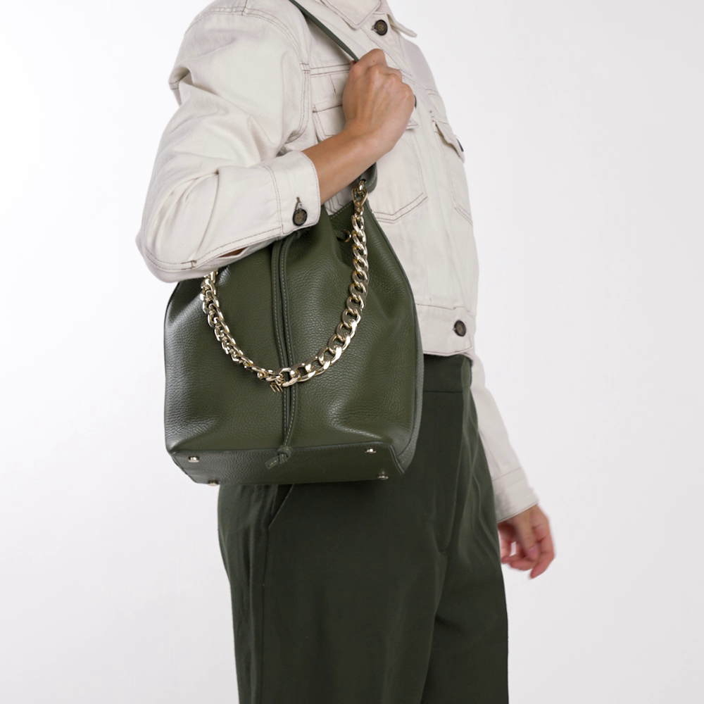 Tumbled leather bucket bag - Frau Shoes | Official Online Shop
